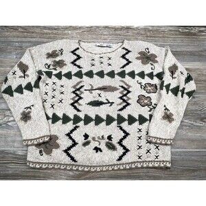 Vtg Paul Harris Designs Sweater Women's Small Hand Knit‎ Cottagecore Rustic Boho
